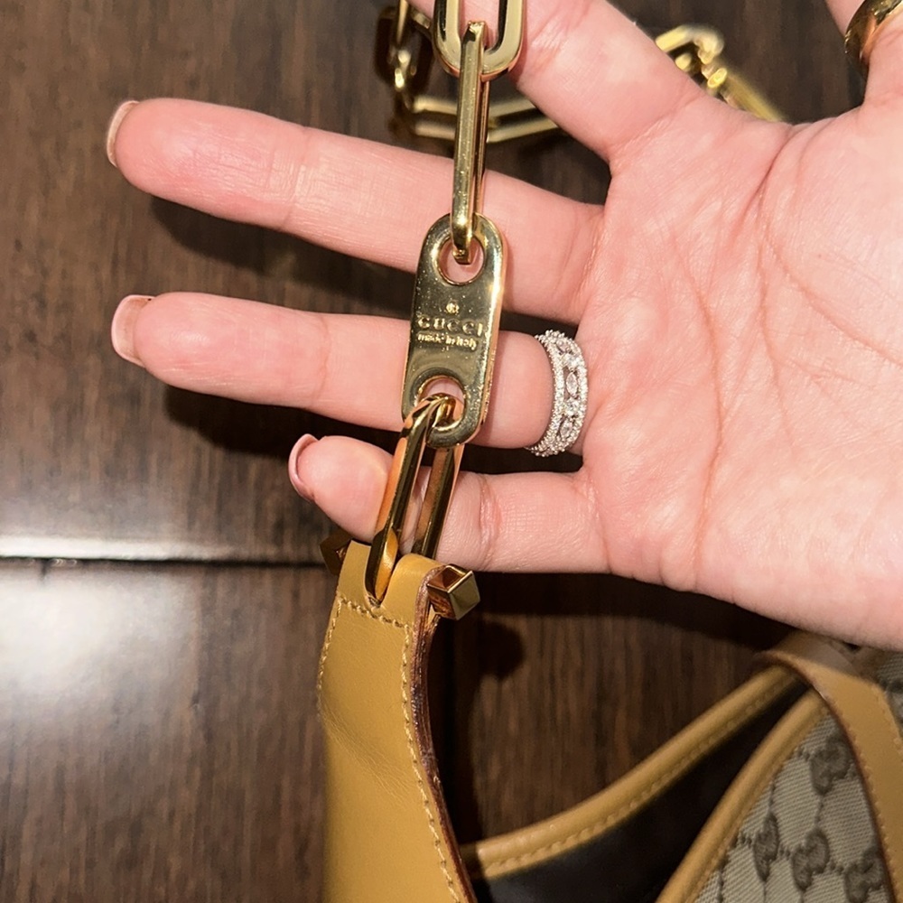 Gucci Jackie O 1961 hobo bag GG purse vintage monogram shoulder bag chain strap - Picture 11 of 17